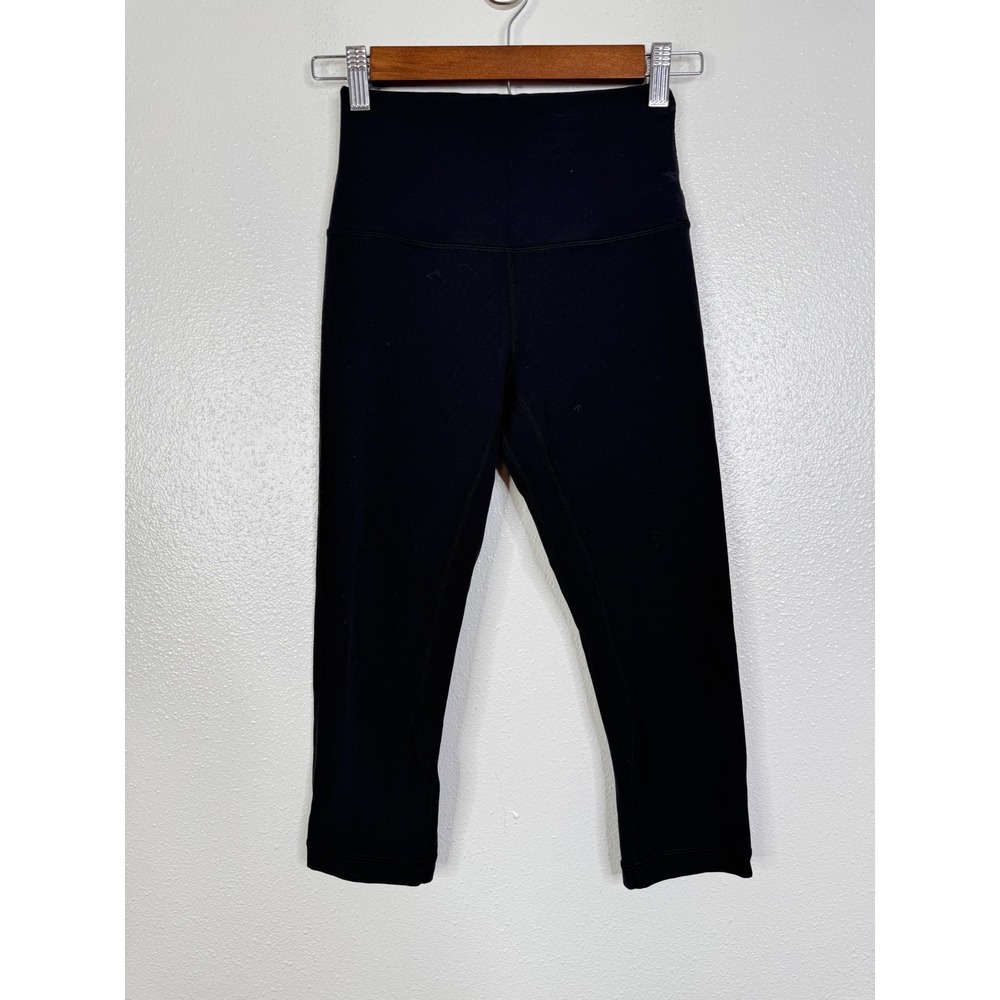 Lululemon Align High Rise Cropped Leggings Black Nulu Yoga Pants Size 4